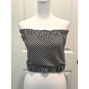 BB Dakota Womens Lg Crop Striped Tube Top